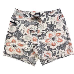 Patagonia Board Shorts Men's Size 38 Swim Suit Floral Hibiscus Hawaiian